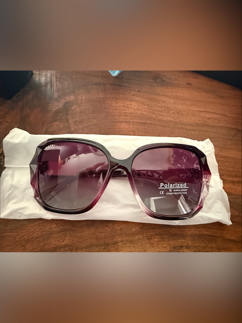 Polarized Women's Oversized Sunglasses - Purple Gradient